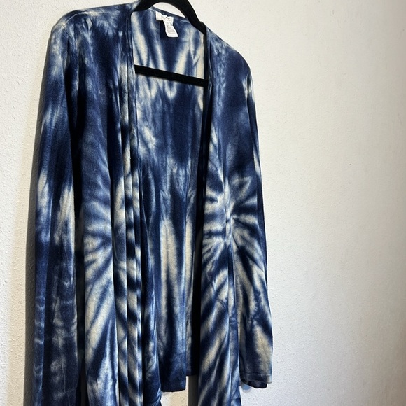 Chicos Womens Silk Nylon Angora Rabbit Waterfall Cover Up Cardigan Size Medium - Picture 3 of 10